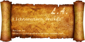 Lichtenstern Anikó névjegykártya